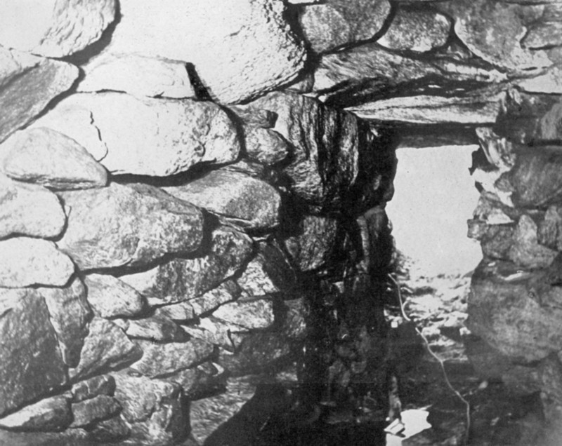 1944 Malcom Pearson photo of Upton MA stone chamber