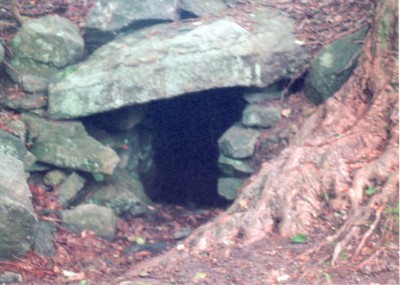 Upton MA Stone Chamber entrance prior to restoration