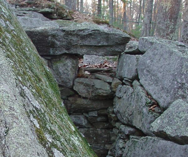 America's Stonehenge Collapsed Chamber Window Feature