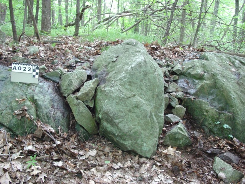 Double Split Bedrock Cairn Newbury MA