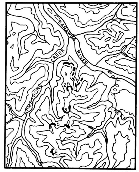 Map of Stone Walls at Mount Carbon Fayette County West Virginia