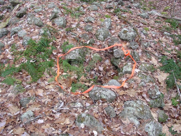 Northwood State Park NH Intentional Man-Made Depression in Stone Cairn