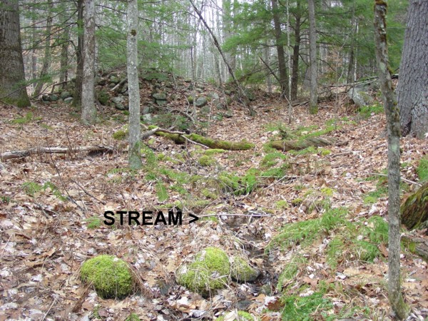 Northwood State Park NH Native American Stone Cairn Built over a Stream