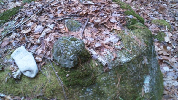 Northwood State Park NH Native American Stone Cairn on Boulder
