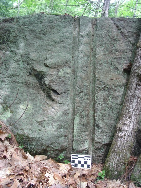 Pair of blast holes in quarry Milton NH