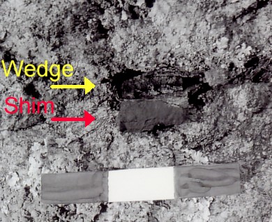 Flat Wedge Splitting Method - Wedge & Shim in Rock Flat Wedge Splitting Method - Wedge & Shim in Rock