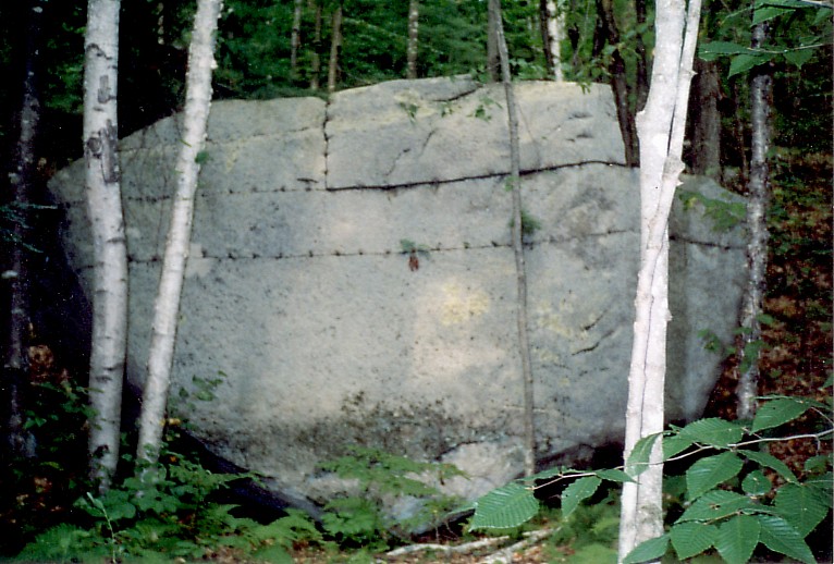 Boulder quarried in horizontal layers