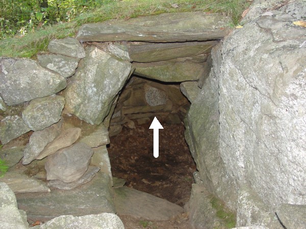 America's Stonehenge Watch House Chamber with Trinagular Stone